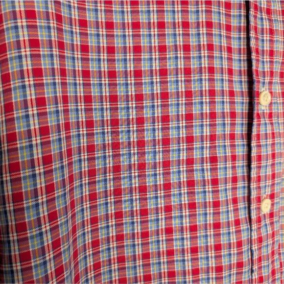 Mens Ralph Lauren Classic Fit Gingham Oxford Long Sleeve Shirt Red Blue XL - Picture 3 of 6